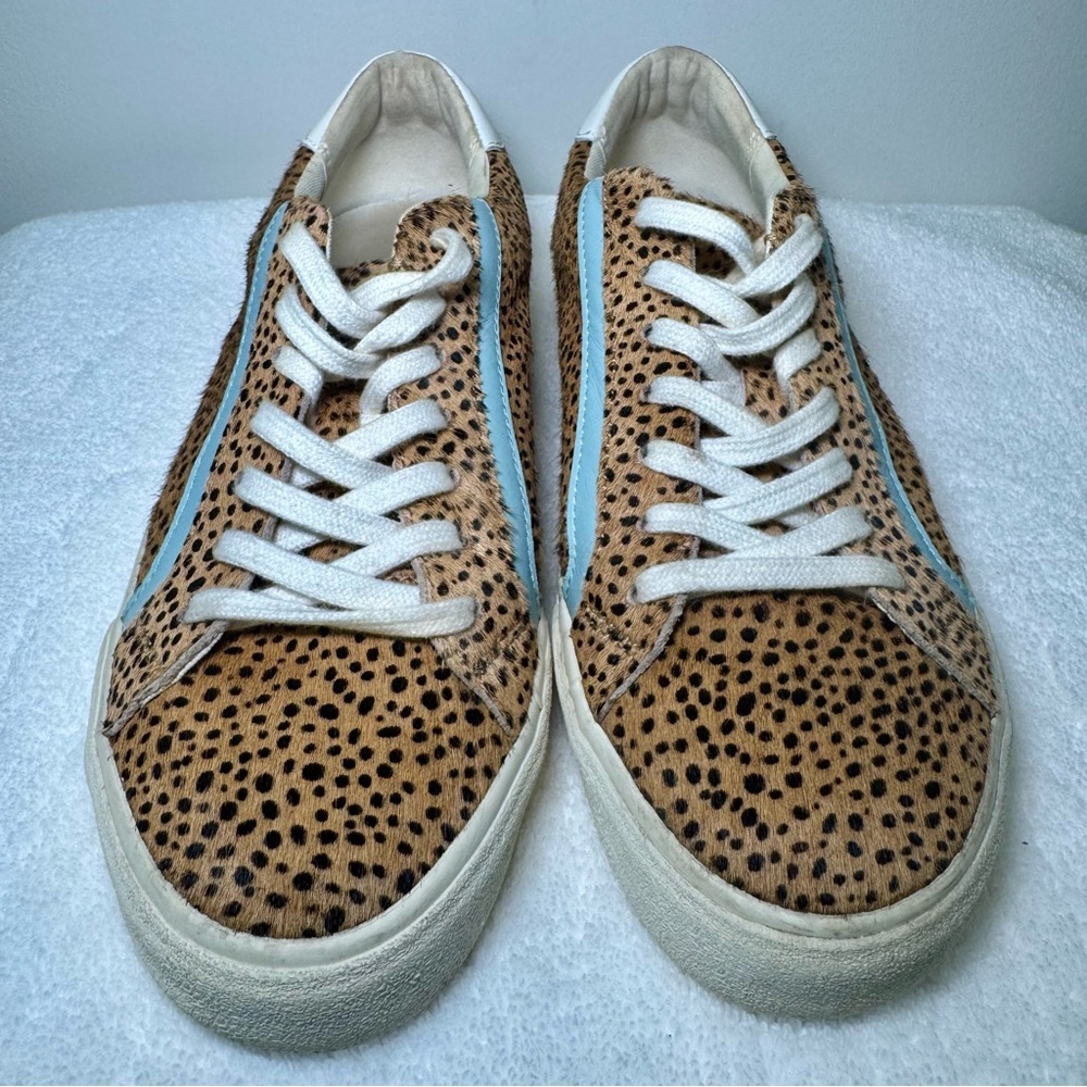 Madewell Sidewalk Low-Top Sneakers in Spotted Calf Hair Faraway Sky‎ Multi 9.5